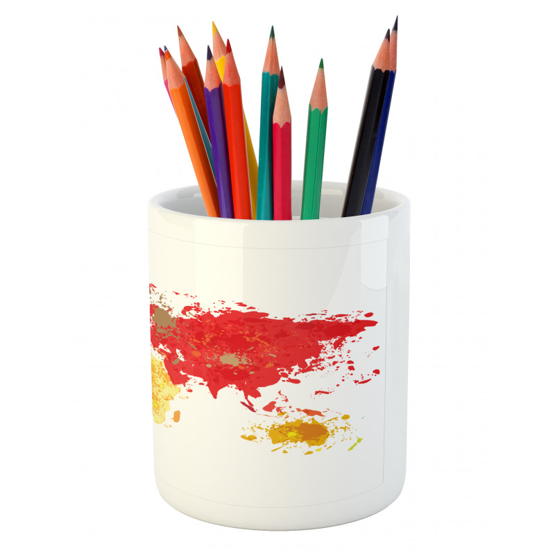 World Map Artwork Pencil Pen Holder