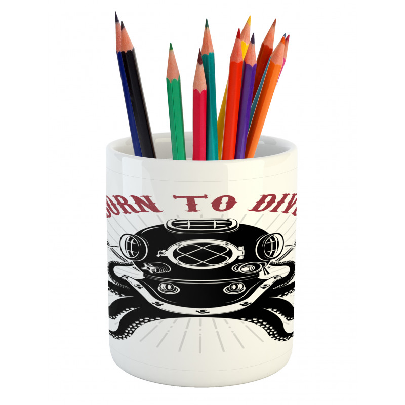 Octopus and Diver Pencil Pen Holder