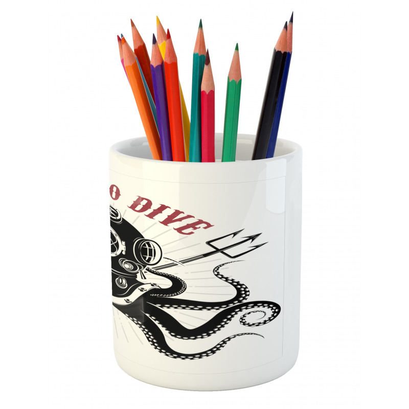 Octopus and Diver Pencil Pen Holder