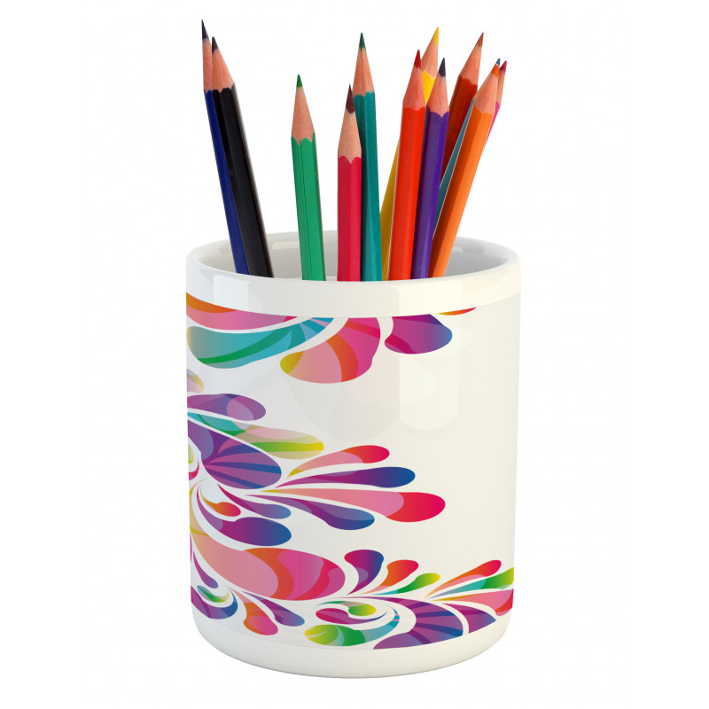 Curvy Floral Design Pencil Pen Holder