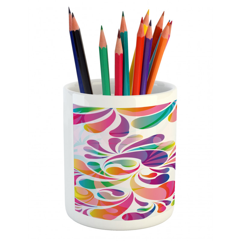 Curvy Floral Design Pencil Pen Holder