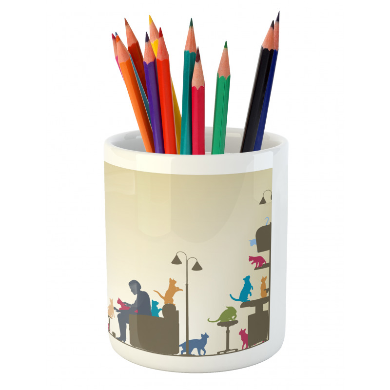 Crazy Cat Lady Home Pencil Pen Holder