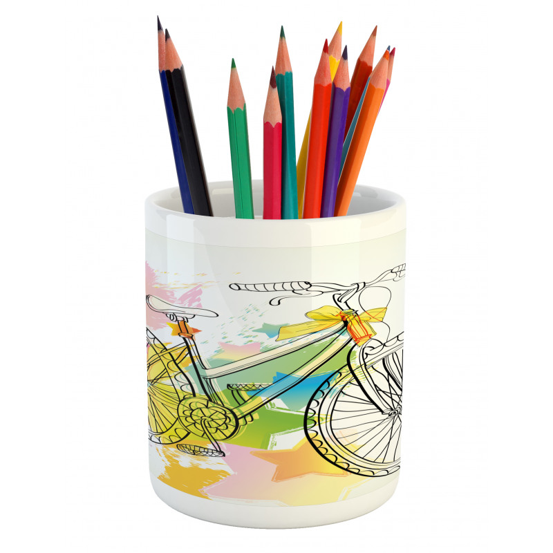 Abtract Colorful Bike Pencil Pen Holder