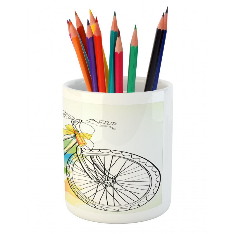 Abtract Colorful Bike Pencil Pen Holder