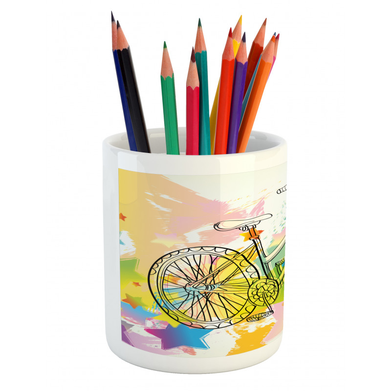 Abtract Colorful Bike Pencil Pen Holder