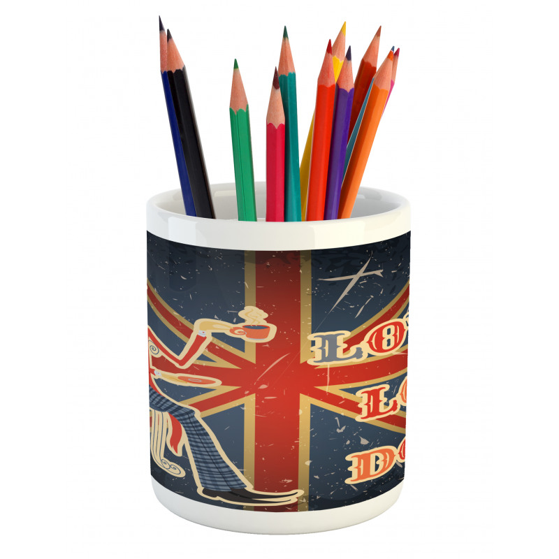 London English Man Flag Pencil Pen Holder