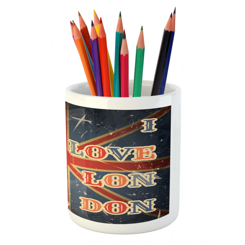 London English Man Flag Pencil Pen Holder