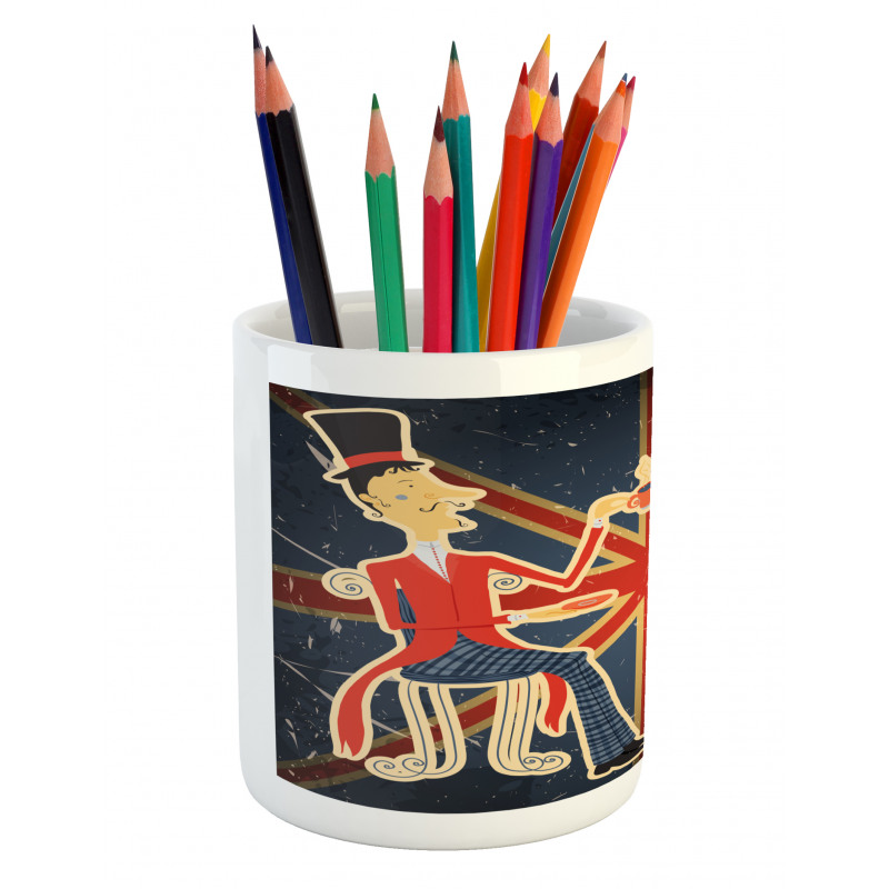 London English Man Flag Pencil Pen Holder