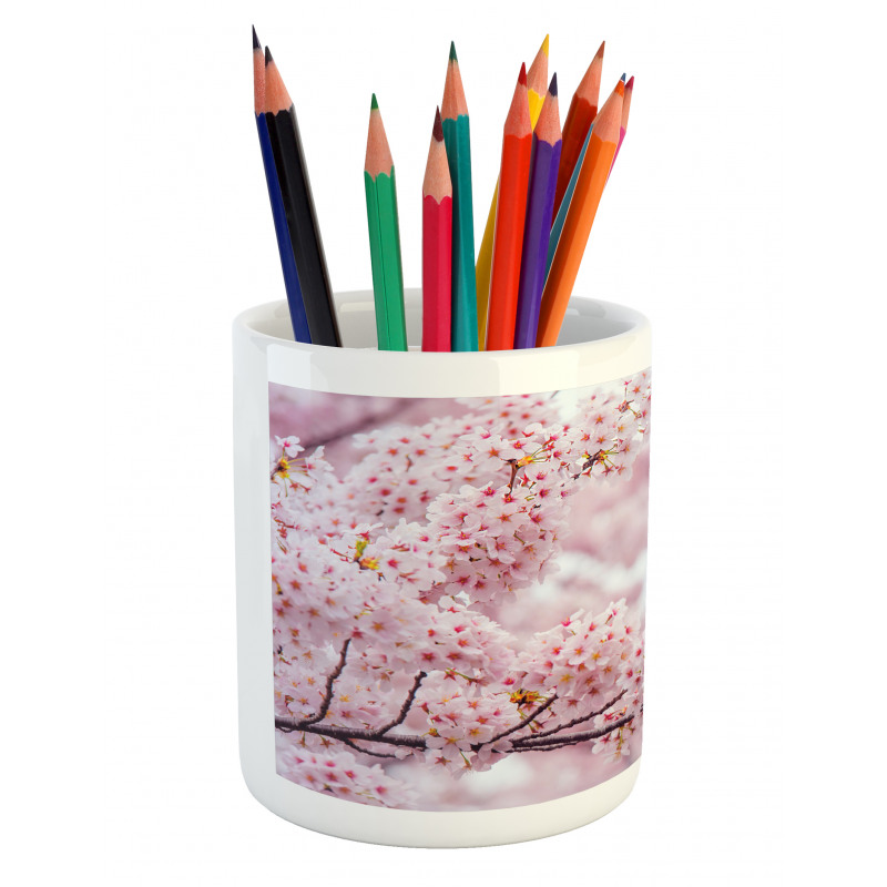 Vibrant Colored Striped Pencil Pen Holder