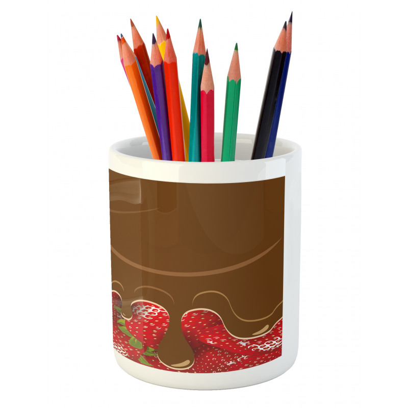 Strawberries Chocolate Pencil Pen Holder