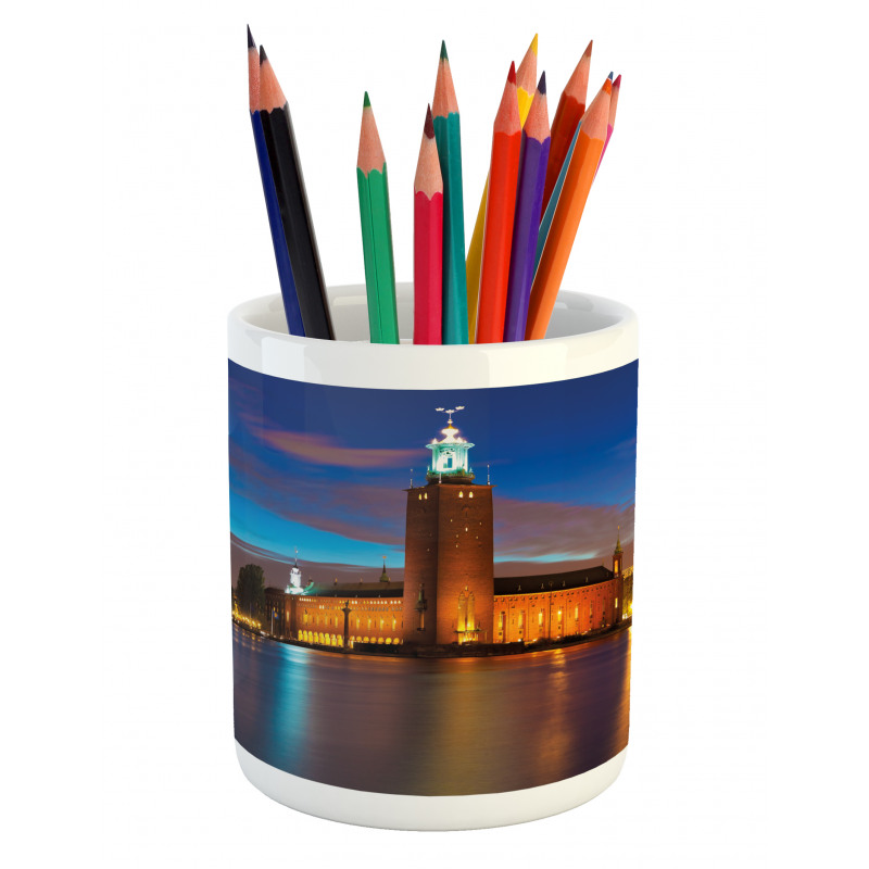 Stockholm Scenic Night Pencil Pen Holder