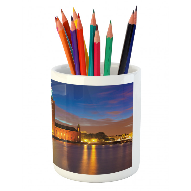 Stockholm Scenic Night Pencil Pen Holder