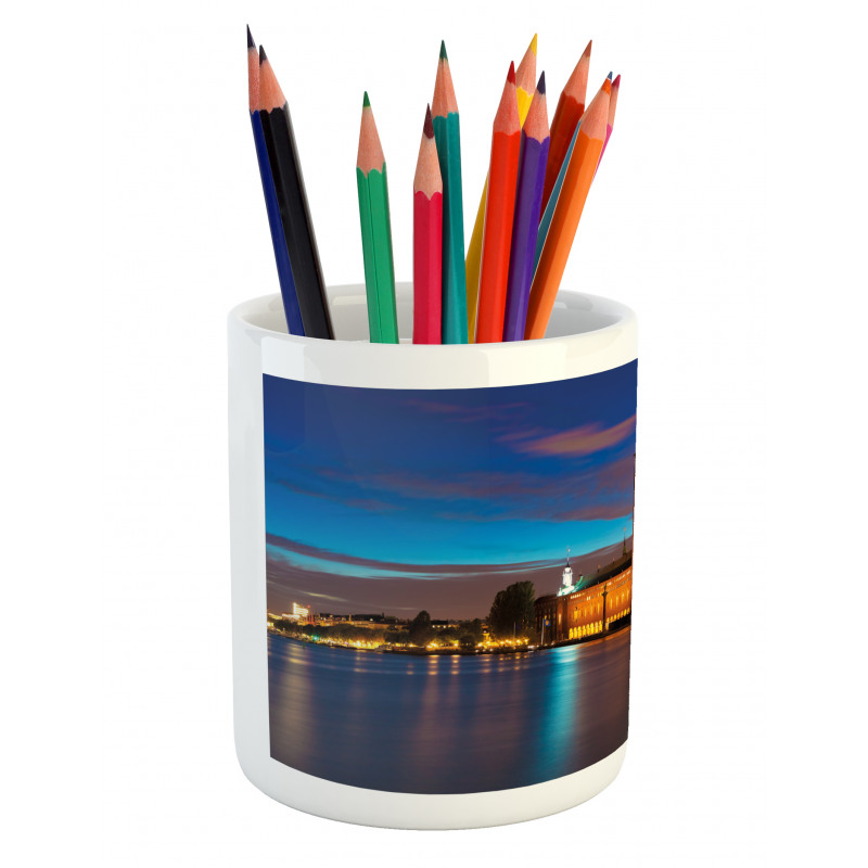 Stockholm Scenic Night Pencil Pen Holder