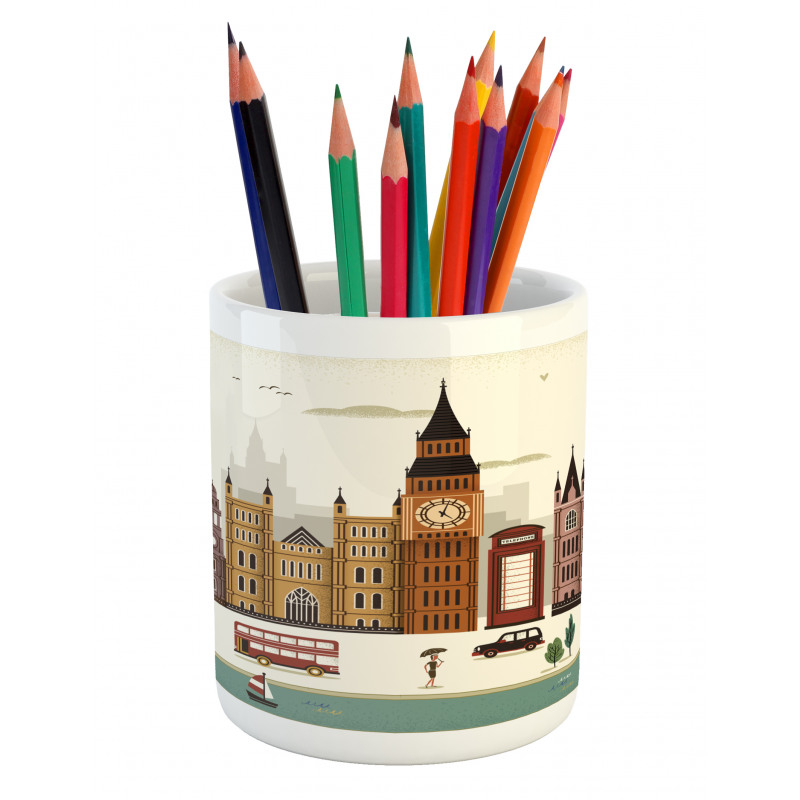 Travel Scenery Big Ben Pencil Pen Holder