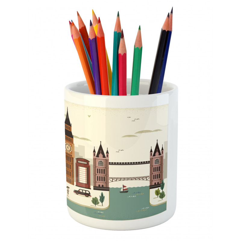 Travel Scenery Big Ben Pencil Pen Holder