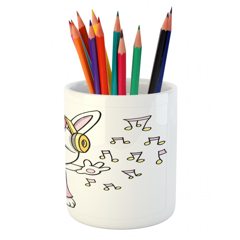 Cartoon Rock Star Bunny Pencil Pen Holder