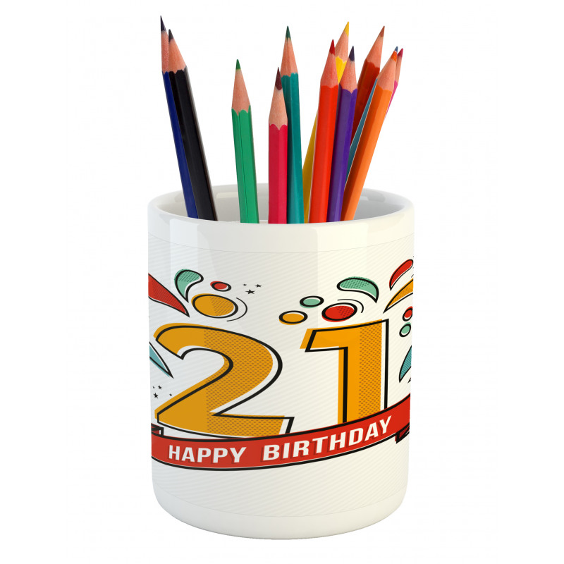 Digital 21 Birthday Pencil Pen Holder