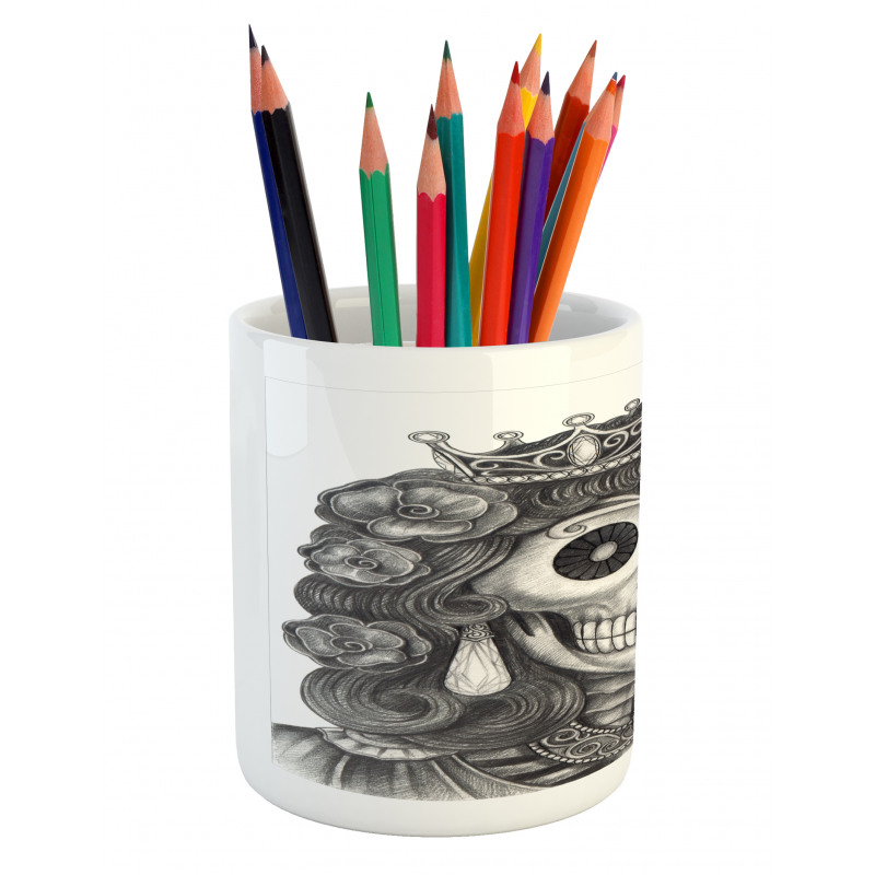 Dead Queen Folk Flowers Pencil Pen Holder