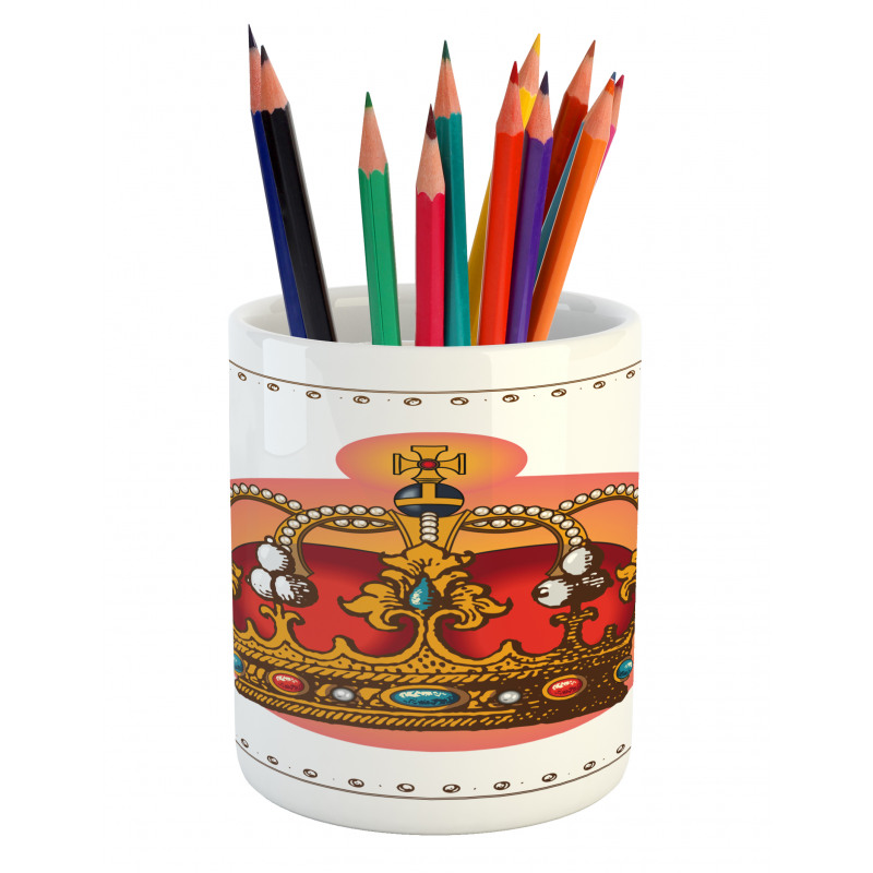 Baroque Crown Coronet Pencil Pen Holder