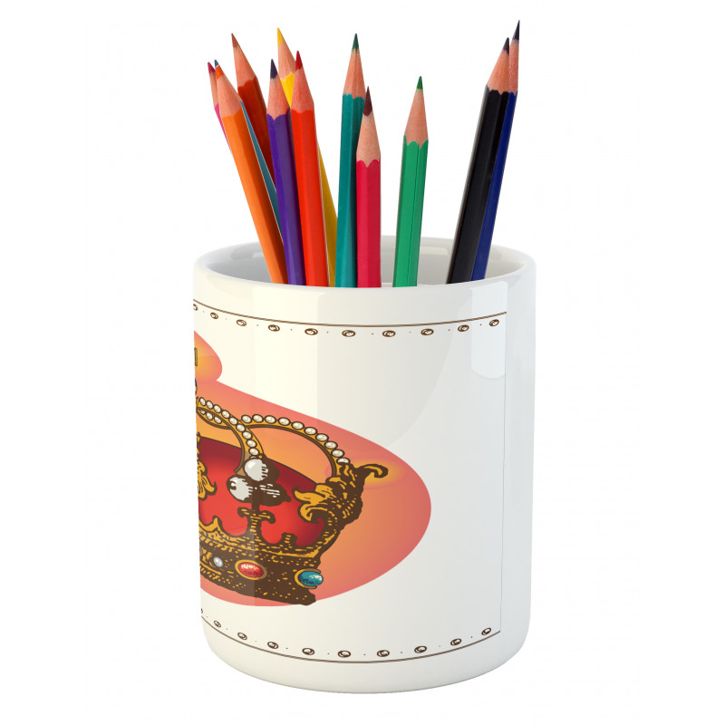 Baroque Crown Coronet Pencil Pen Holder