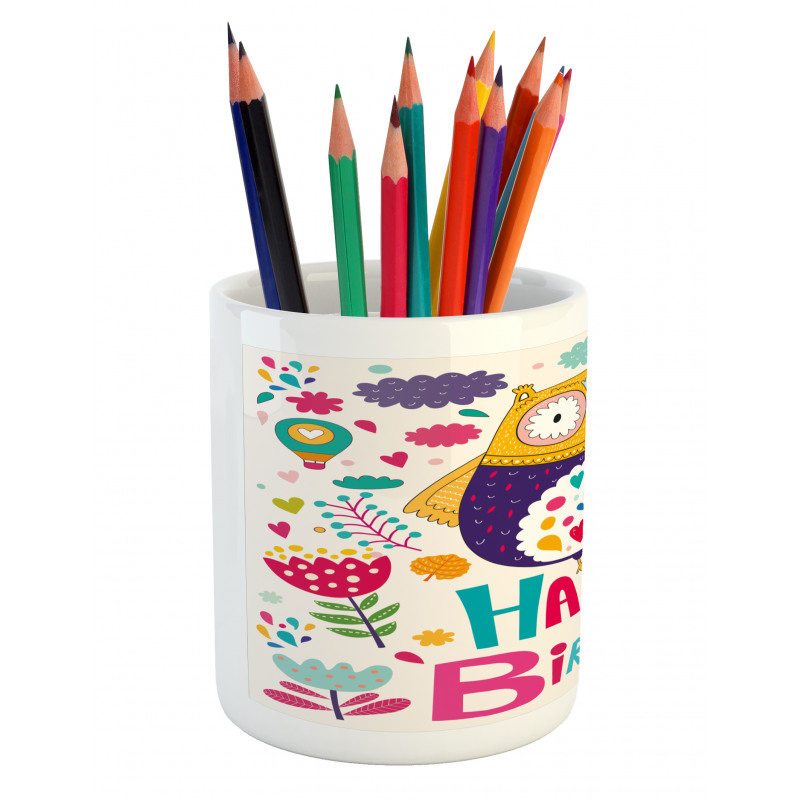 Funny Greeting Doodle Art Pencil Pen Holder