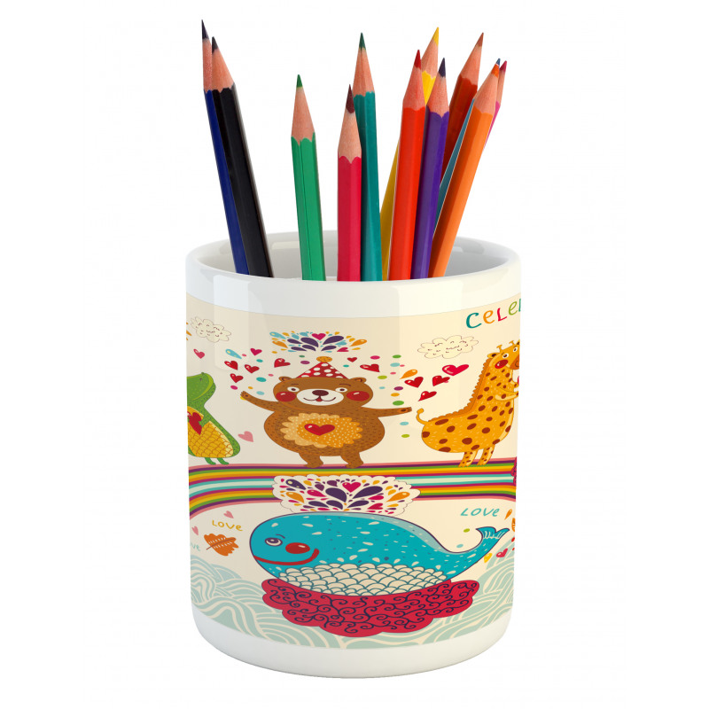 Rainbow Birthday Pencil Pen Holder