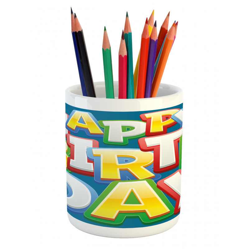 Birthday Lettering Pencil Pen Holder