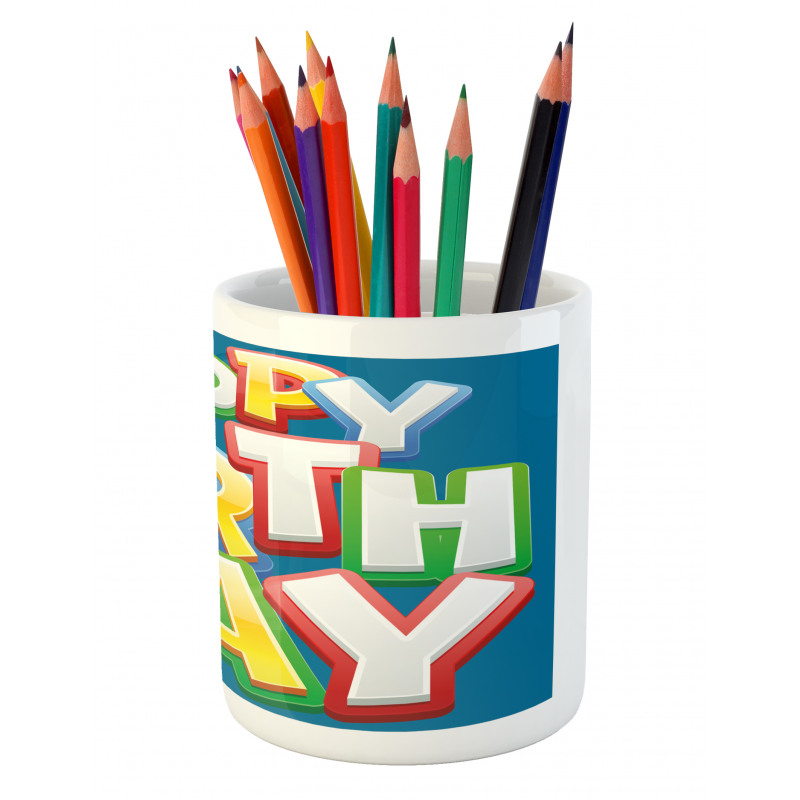 Birthday Lettering Pencil Pen Holder