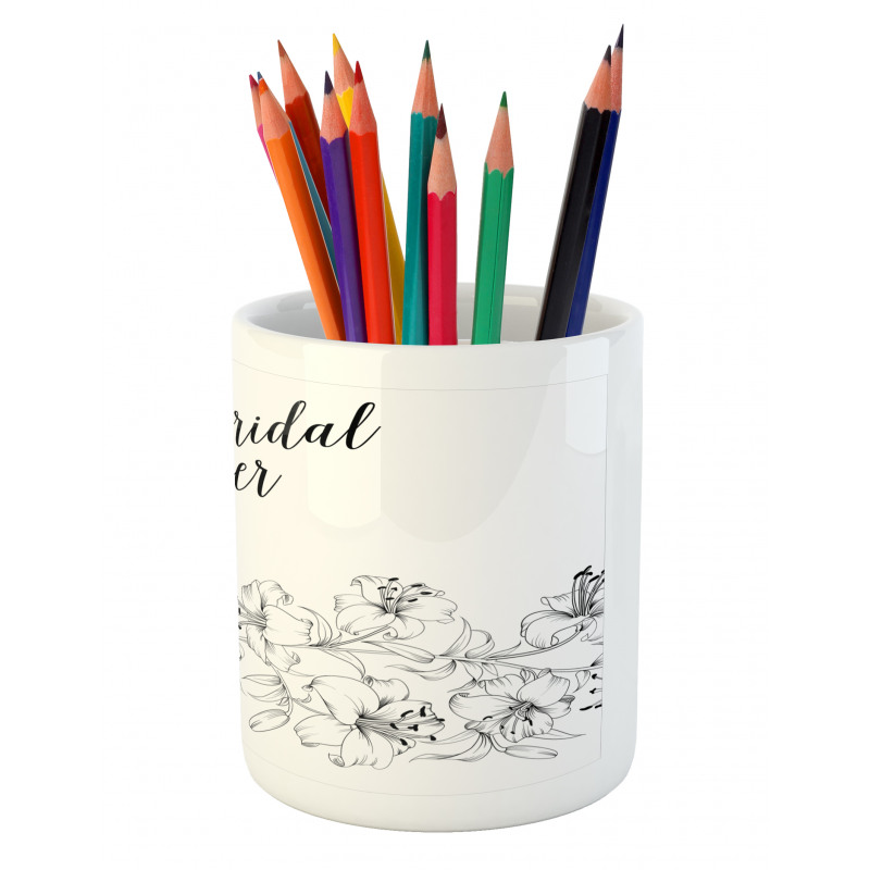 Bride Party Flowers Pencil Pen Holder