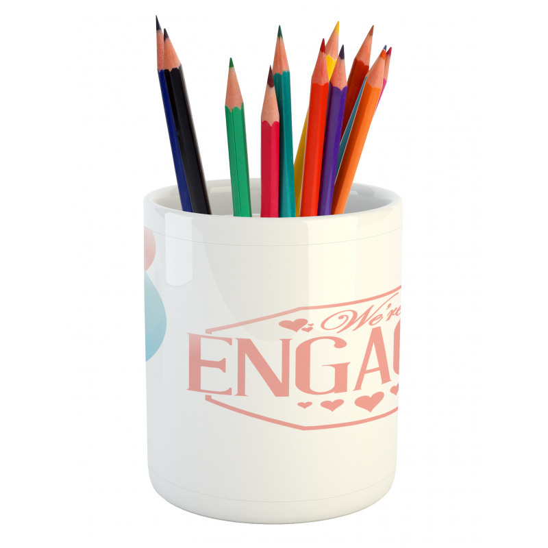 Engagement Text Pencil Pen Holder