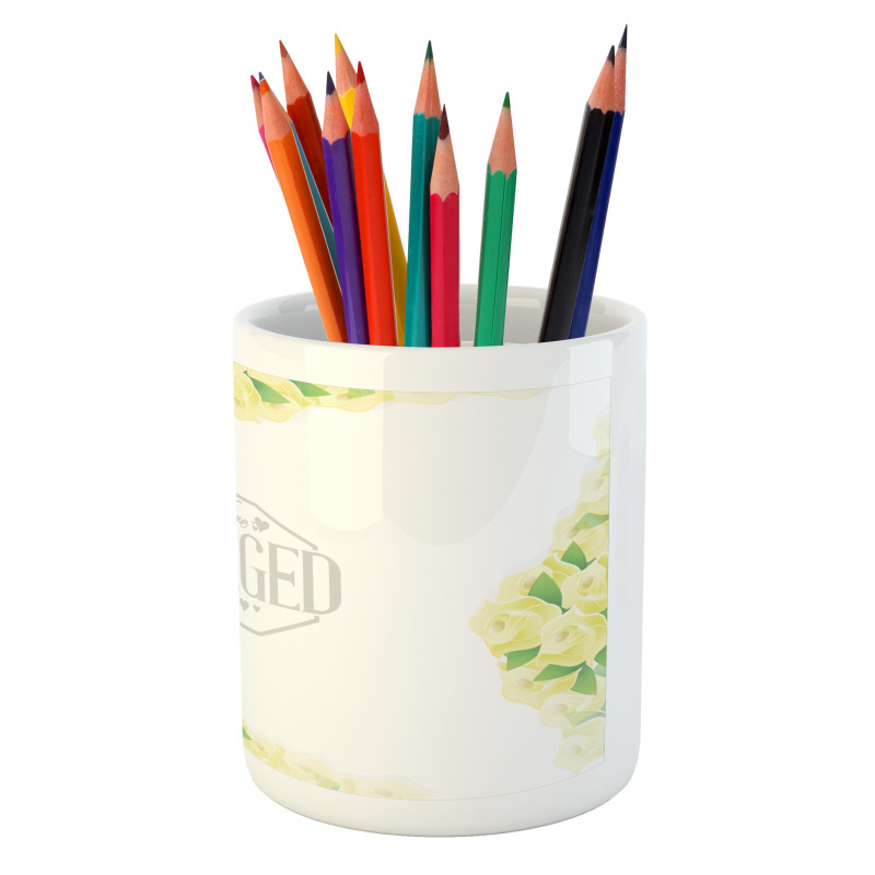 Roses and Leaves Pencil Pen Holder