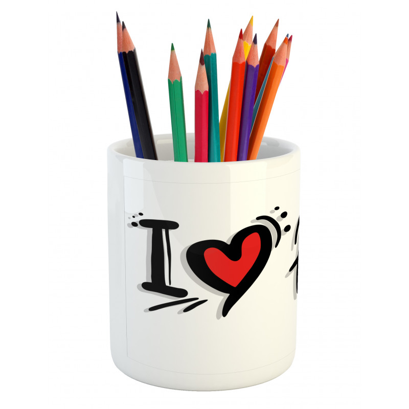 I Heart Family Pictogram Pencil Pen Holder