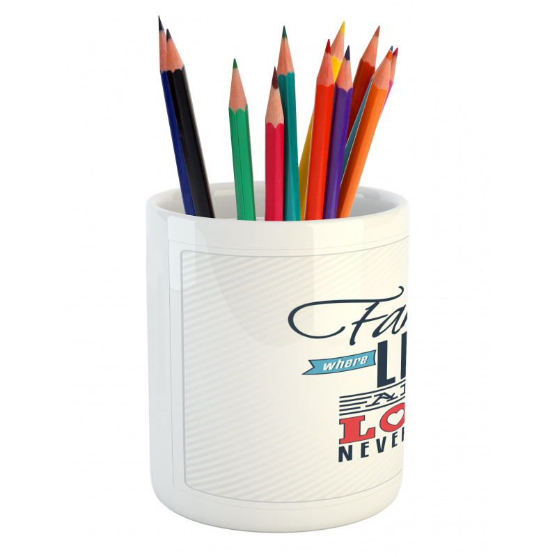 Words Family Love Typo Pencil Pen Holder