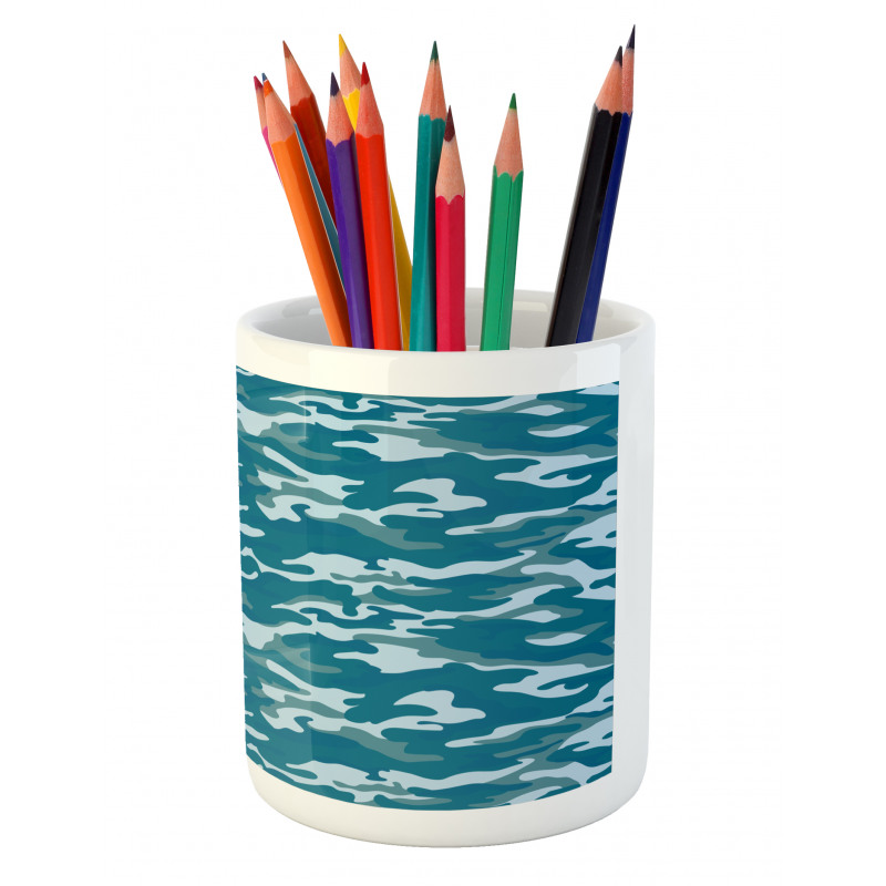 Camouflage Oceanic Colors Pencil Pen Holder