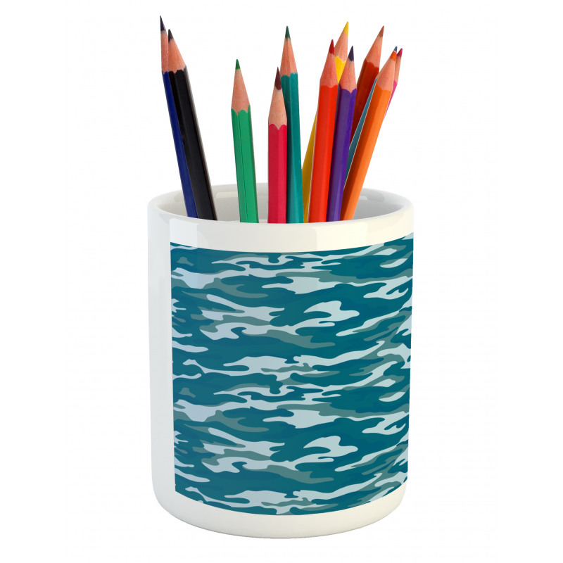 Camouflage Oceanic Colors Pencil Pen Holder