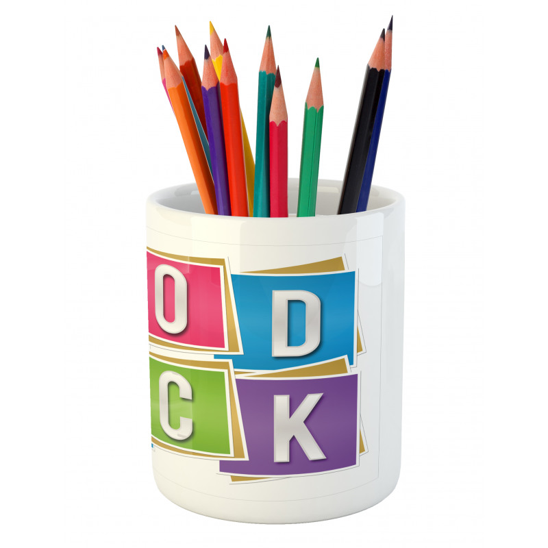 Blocks Letter Wish Pencil Pen Holder