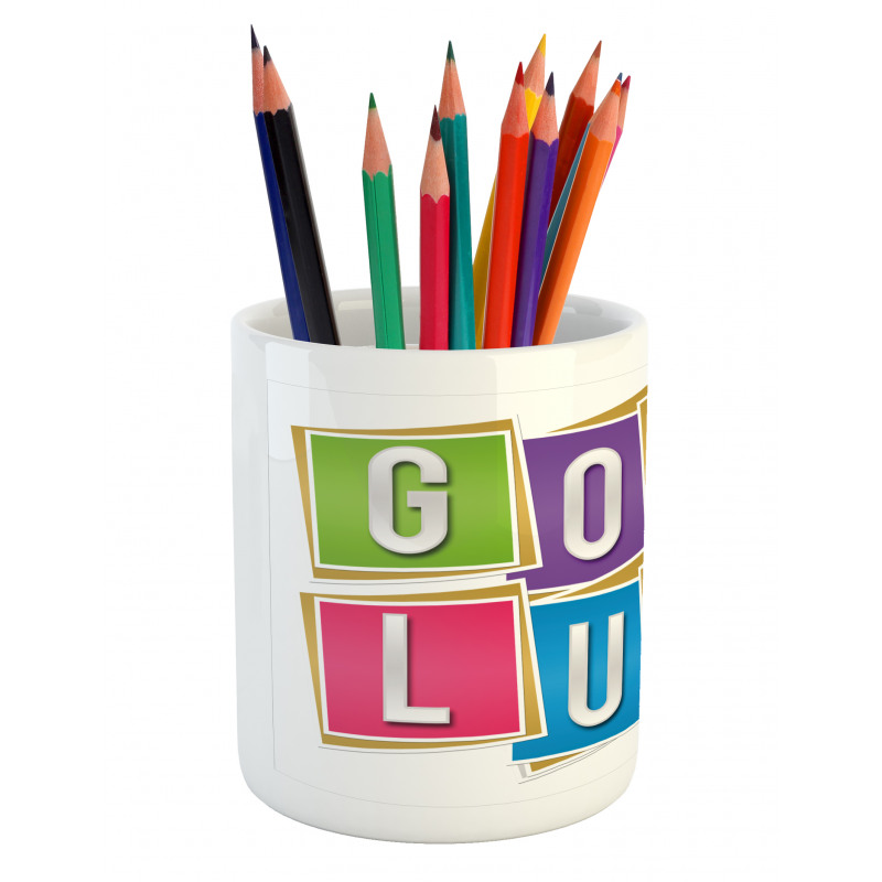 Blocks Letter Wish Pencil Pen Holder