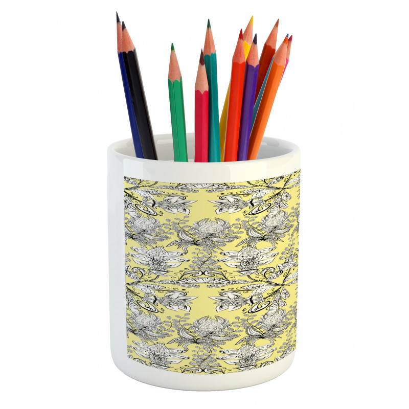 Floral Swirl Pencil Pen Holder