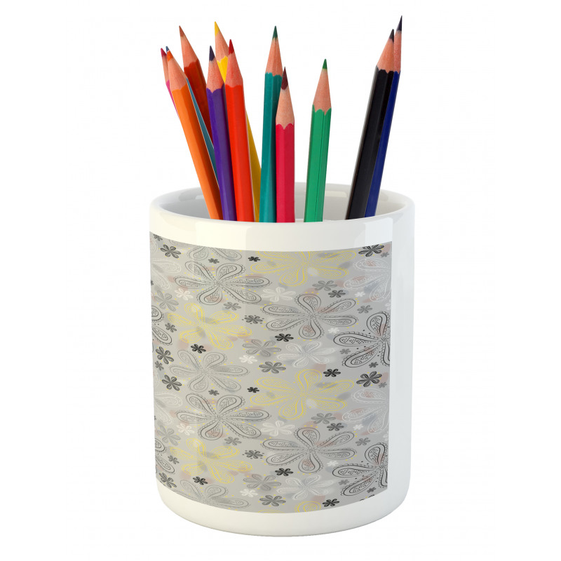 Style Yellow Flower Pencil Pen Holder