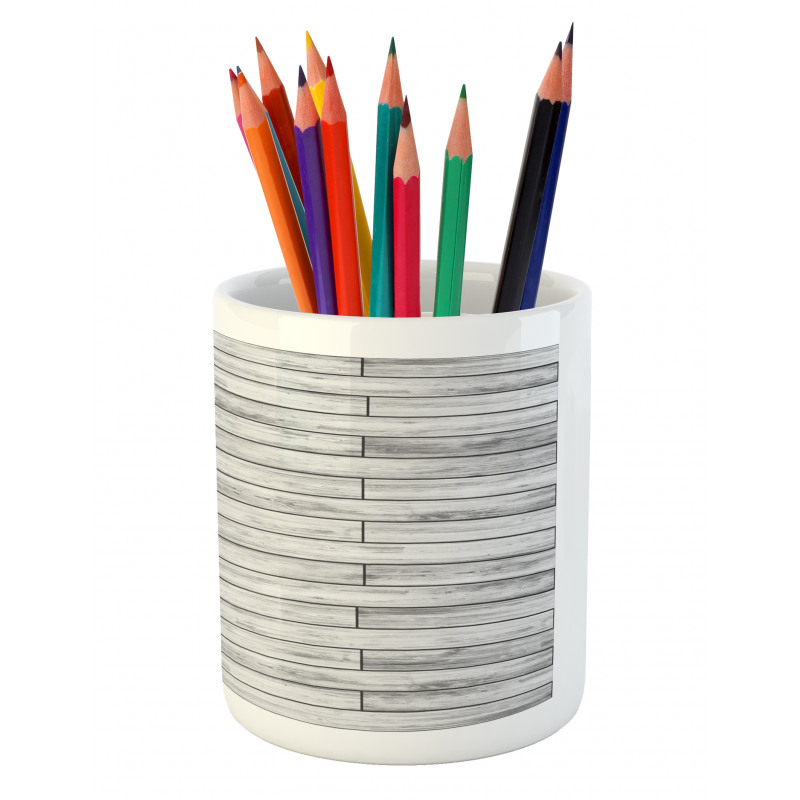 Parquet Wood Retro Pencil Pen Holder