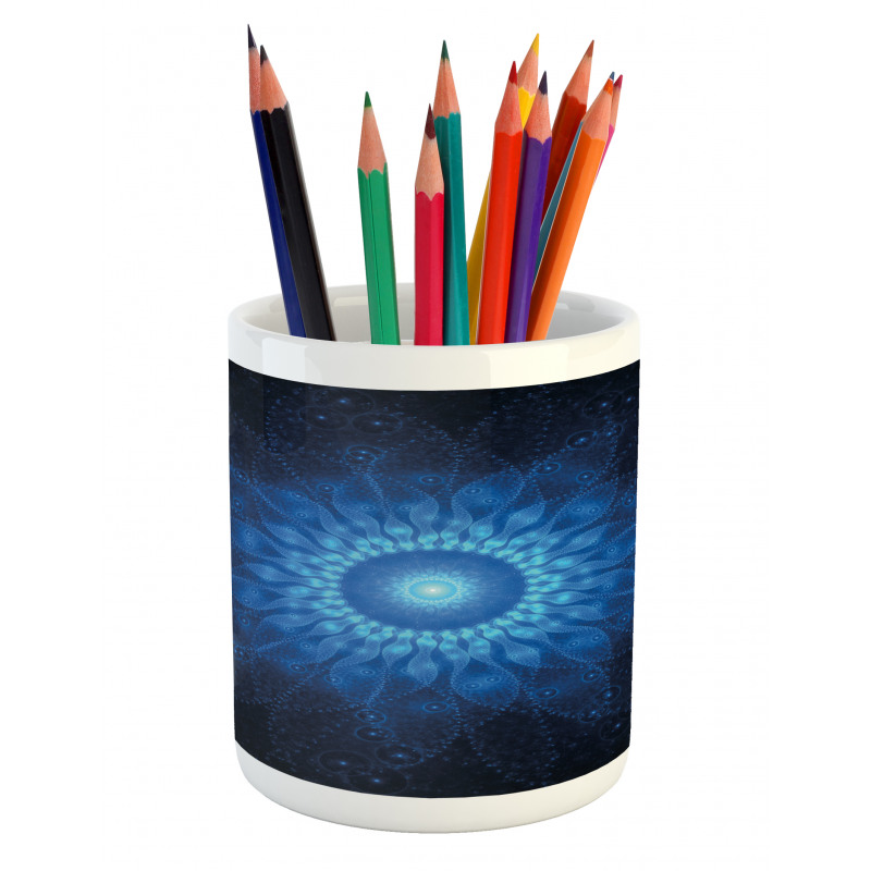 Space Mandala Artwork Pencil Pen Holder