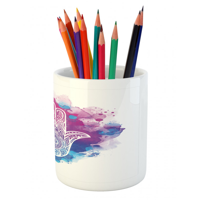 Watercolor Hamsa Art Pencil Pen Holder