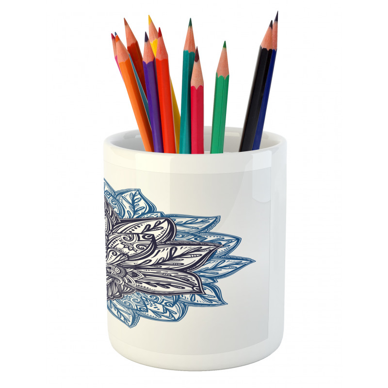 Boho Lotus Flower Pencil Pen Holder