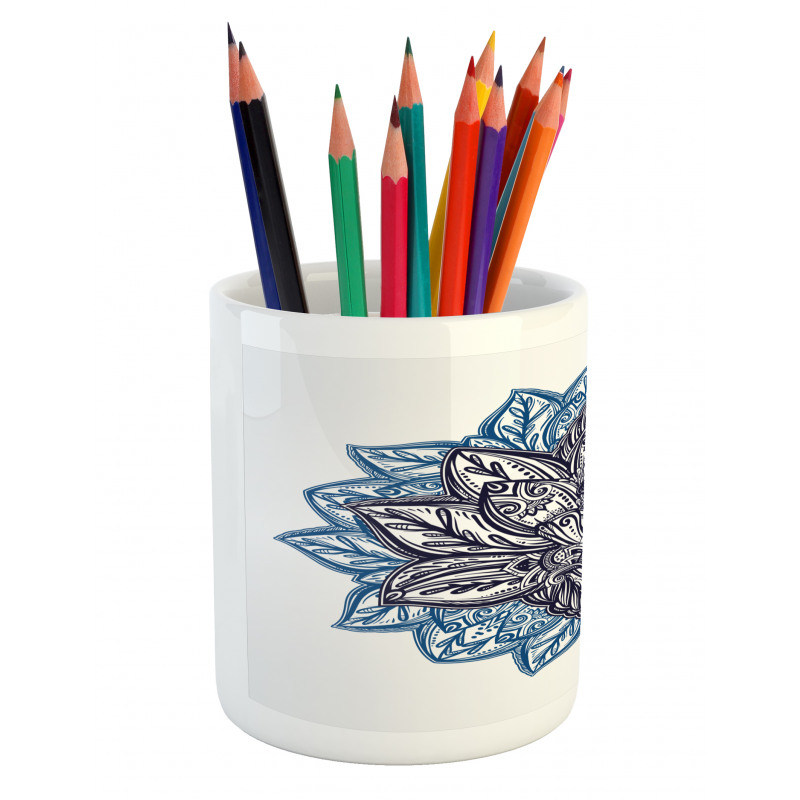 Boho Lotus Flower Pencil Pen Holder