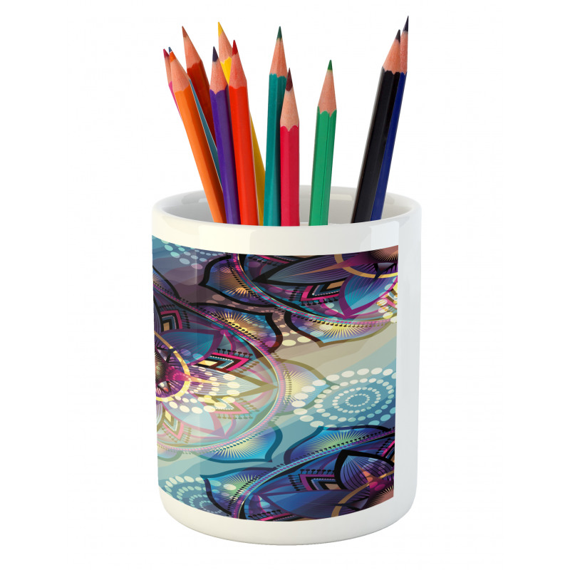 Diagonal Gradient Lotus Pencil Pen Holder