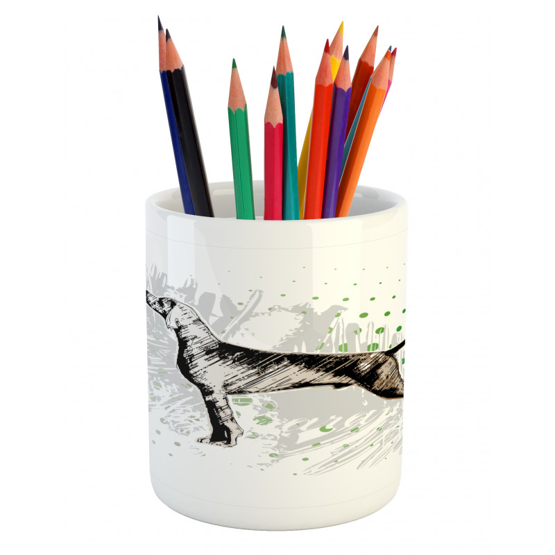 Dog Sketch Art Pencil Pen Holder