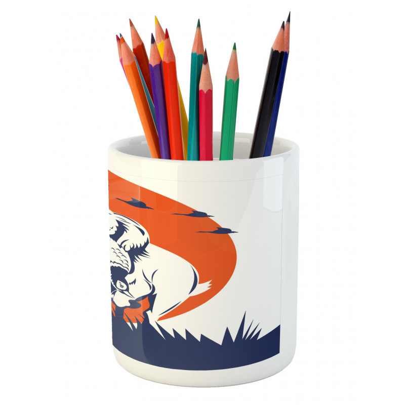 Cocker Dog and Ducks Pencil Pen Holder