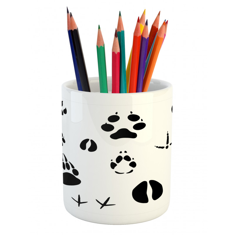 Wildlife Animal Footprints Pencil Pen Holder