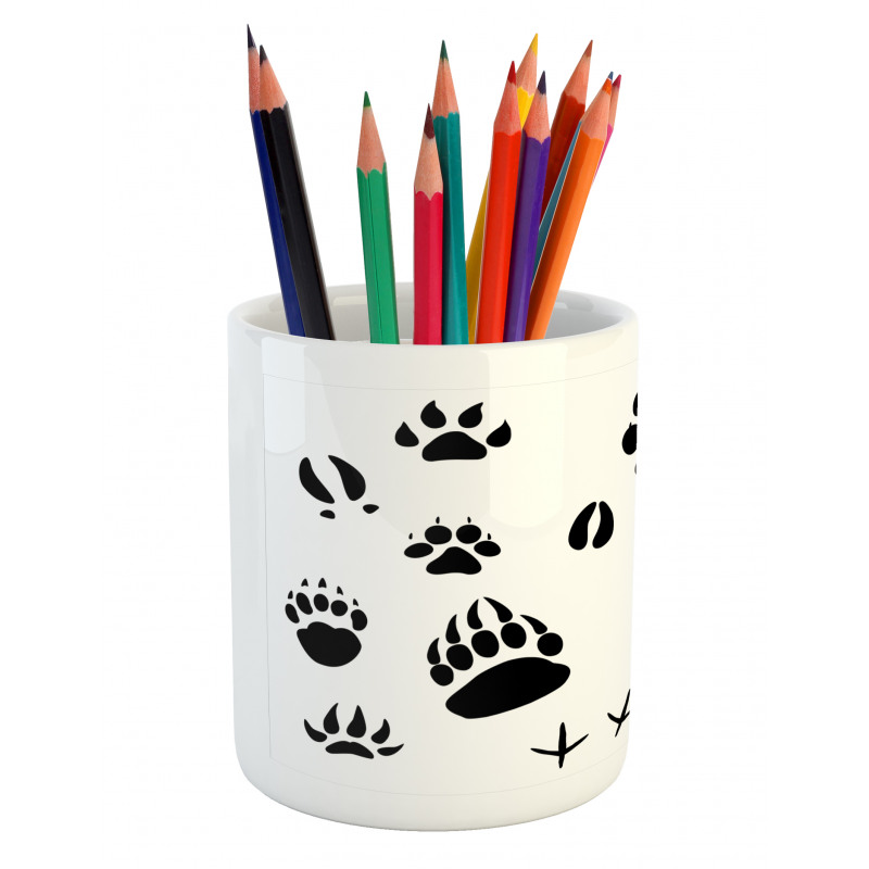 Wildlife Animal Footprints Pencil Pen Holder