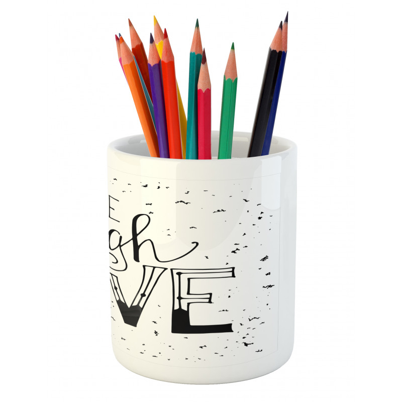 Words Hipster Pencil Pen Holder